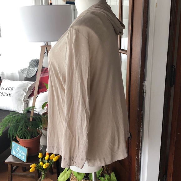 Cynthia Rowley 3x Hoodie Cardi Jacket 100% Linen - Picture 2 of 6